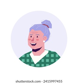 Avatar of office worker in the cartoon style. This design combines the serene background with the office woman's avatar, resulting in visual suitable for corporate applications. Vector illustration.