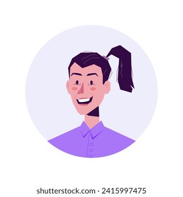 Avatar of office worker in the cartoon style. The office woman's avatar create a memorable and professional representation for various digital and business endeavors. Vector illustration.