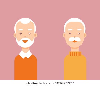 Avatar of old man. Cartoon vector style for your design