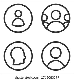 Ilustración vectorial de iconos de contorno de avatar