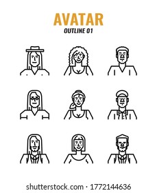 Avatar outline icons design 01.