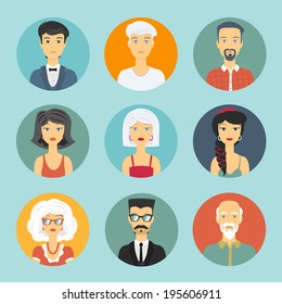 Avatar people circle icon for design profiles
