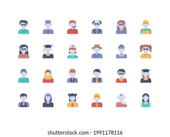 Juego de iconos planos de personas de Avatar