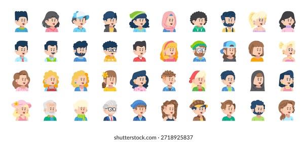 Conjunto de iconos planos de Personas de avatar