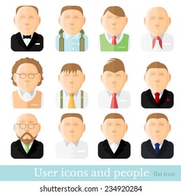 avatar people icons set  people flat icons