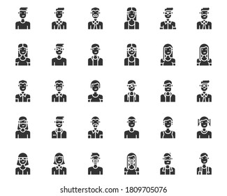 
Avatar people icons vector , man, woman, boy