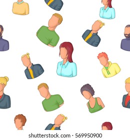 Avatar people pattern. Cartoon illustration of avatar people vector pattern for web