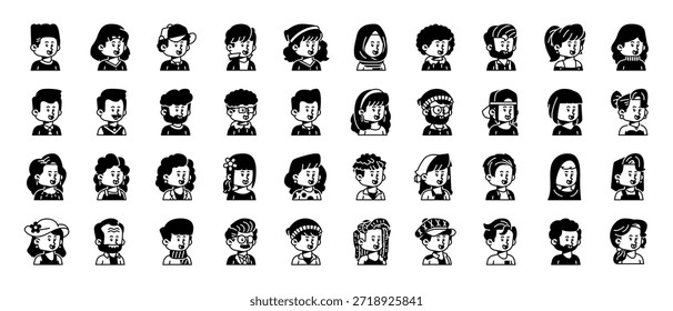 Avatar Personas Solid Icon Set
