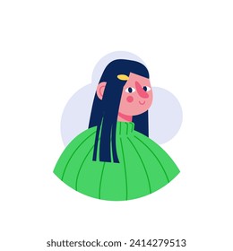 Avatar of person in the colorful style. An artful image of a lively girl avatar create a visually appealing and energetic vibe. Vector illustration.