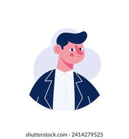 Avatar of person in the colorful style. The colorful man avatar make it an engaging and attention-grabbing choice for digital platforms. Vector illustration.
