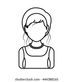 Avatar person concept represented by woman icon. isolated and flat illustration 