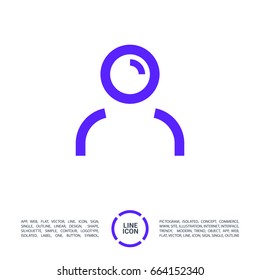 avatar person line vector icon