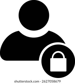 avatar of a person with lock icon, security and privacy concept, vector illustration, digital protection representation