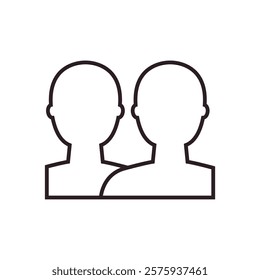 Avatar person silhouette symbol profile icon sign pair