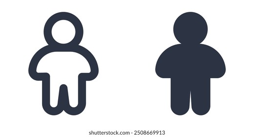Avatar or person simple icons set designed in filled and stroke style