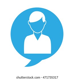 avatar person in speech bubble vector illustration design