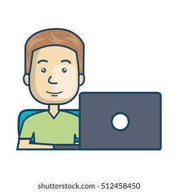 Avatar of a person working on laptop