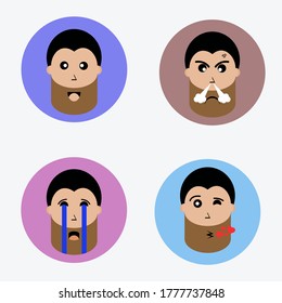 avatar picture icon set. different expression face. vector ilustration