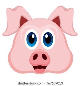 Avatar of a pig on a white background, Vector illustration