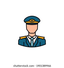 avatar pilot outline icon. Signs and symbols can be used for web logo mobile app UI UX