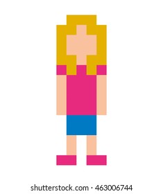avatar player pixel icon vector illustration design