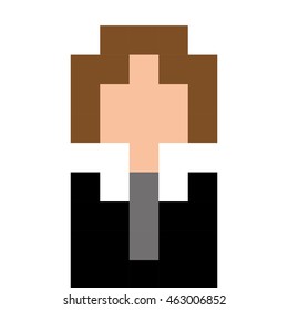 avatar player pixel icon vector illustration design