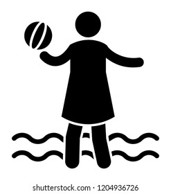 Avatar playing with ball on beach, beach game 