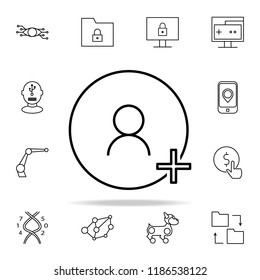avatar plus icon. New Technologies icons universal set for web and mobile
