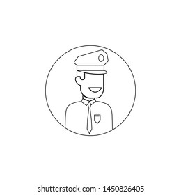 avatar of policeman icon. Element of avatar for mobile concept and web apps icon. Outline, thin line icon for website design and development, app development