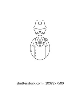 avatar policeman icon. Professions for mobile concept and web apps. Thin line  icon for website design and development, app development. Premium icon on white background