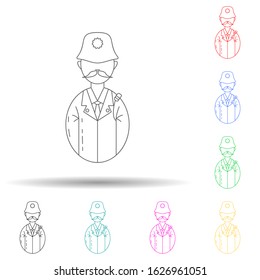 avatar policeman multi color style icon. Simple thin line, outline vector of avatars icons for ui and ux, website or mobile application