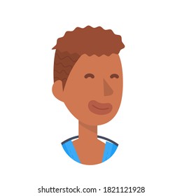 Avatar or portrait of African American person, trendy people. Cartoon vector flat illustration isolated on white background.