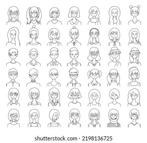 Avatar Portrait Doodle vector icon. Drawing sketch illustration hand drawn line.