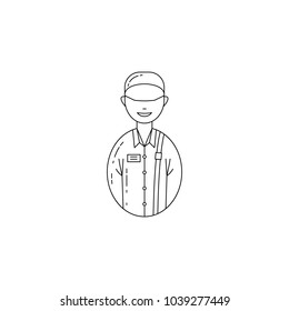 avatar postman icon. Professions for mobile concept and web apps. Thin line  icon for website design and development, app development. Premium icon on white background