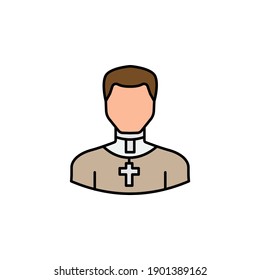 avatar priest outline icon. Signs and symbols can be used for web logo mobile app UI UX