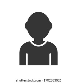 Diseño de icono de perfil de avatar. Ilustración vectorial de iconos simples para jóvenes o niños silhoutte
