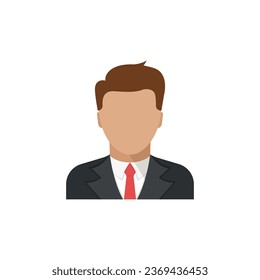 Avatar profile icon in flat style. Male user profile vector illustration on isolated background. Man profile sign business concept.