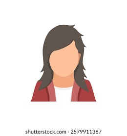 Avatar profile icon in flat style. Female user profile vector illustration on isolated background. Women profile sign business concept.