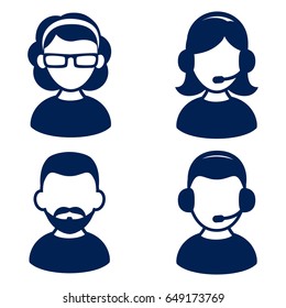 Avatar profile icon set including male and female. 