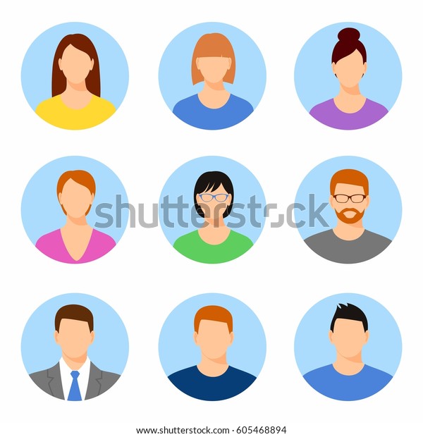 Avatar Profile Icon Set Including Male: immagine vettoriale stock ...