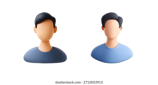 avatar, perfil, ícono, usuario, 3d, ilustración, personaje, persona, personas, hombre, hombre, sin rostro, cabeza, busto, mínimo, simple, UI, UX, App, Web, redes sociales, medios de comunicación, Cuenta, Inicio de sesión, Cliente, cliente, negocio,