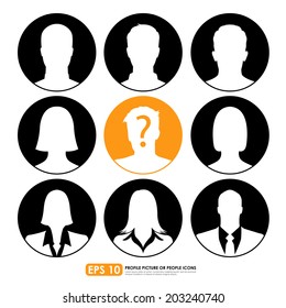 Avatar profile picture icon set including  male, female & businesspeople