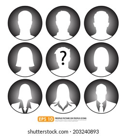 Avatar profile picture icon set including  male, female & businesspeople