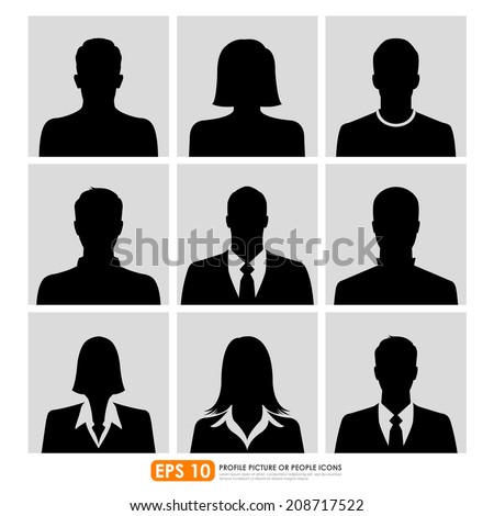 Avatar profile picture icon set including male, female & businesspeople