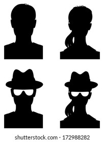 Avatar profile picture. Vector illustration. Isolated on white background. Set