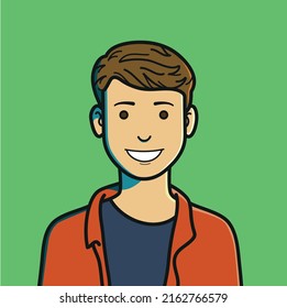 Avatar profile vector illustration of a boy child smiling
