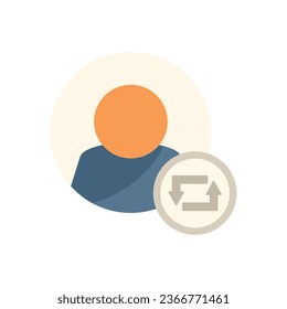 Avatar repost icon flat vector. Report chart. Modern mark isolated