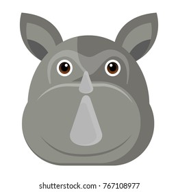 Avatar of a rhino on a white background, Vector illustration