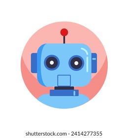 Avatar of robot in the colorful style. Funny robot avatar takes center stage, creating a memorable and enjoyable representation for various digital apps. Vector illustration.