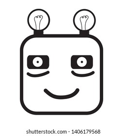 Avatar RPA panda`s smiling face.  Funny. Vector.